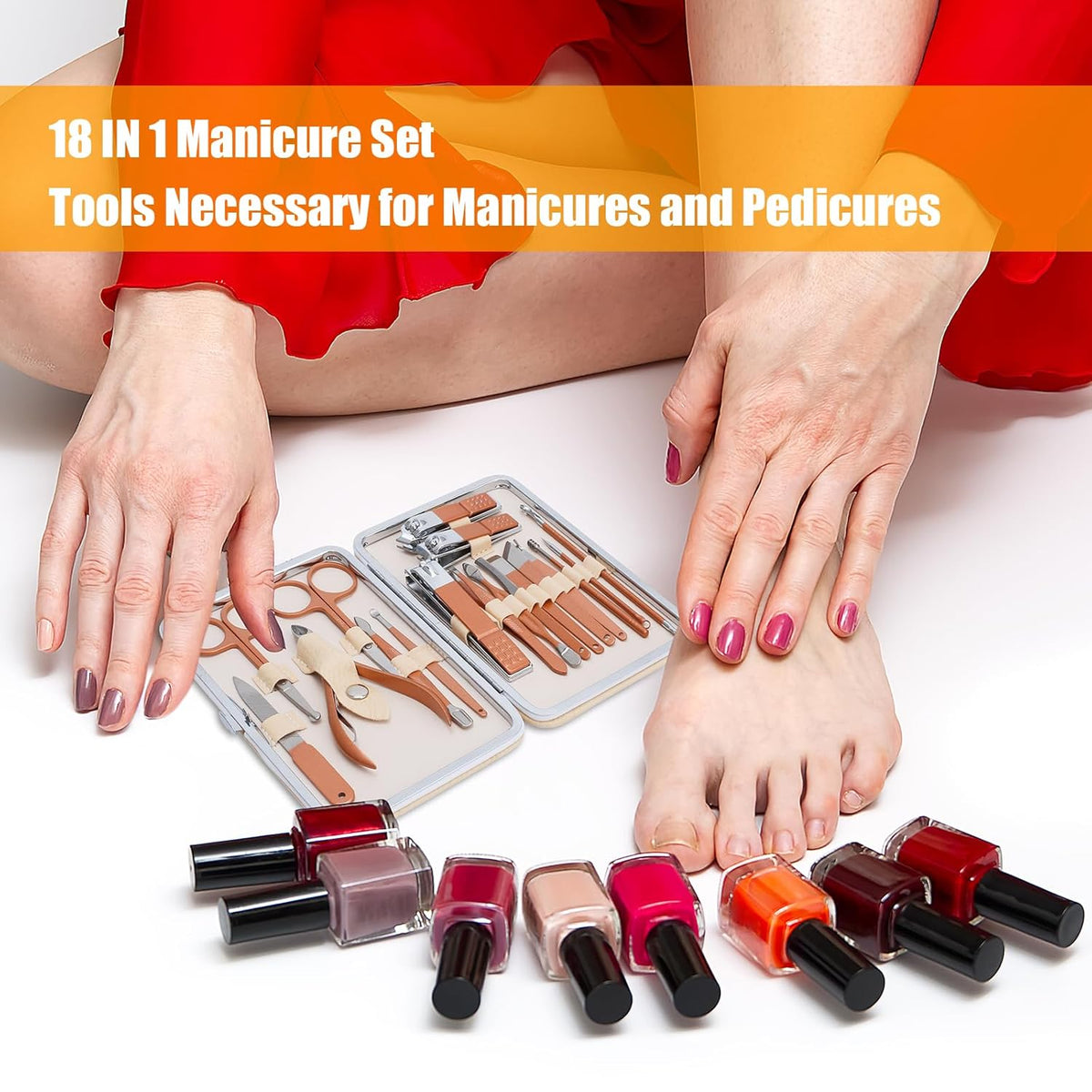 Maniküre Set - Nagelset Für Männer - Edelstahl Nagelknipser Set - Professionelles Pediküre Set Fußpflege - Nagelpflege Zubehör Für Fußnägel & Fingernägel - Tragbares Nail Kit(Roségold)