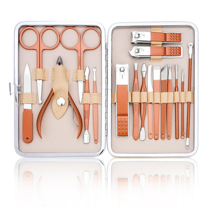 Maniküre Set - Nagelset Für Männer - Edelstahl Nagelknipser Set - Professionelles Pediküre Set Fußpflege - Nagelpflege Zubehör Für Fußnägel & Fingernägel - Tragbares Nail Kit(Roségold)